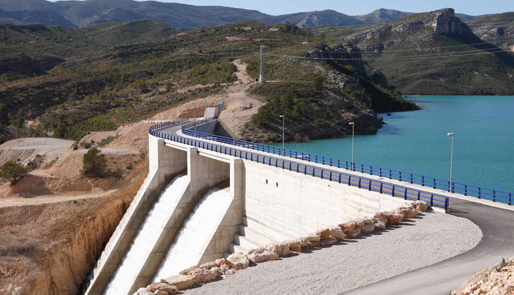 Copisa construcción recrecimiento presa santolea Teruel